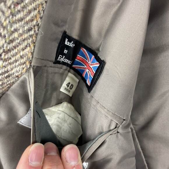 Vintage Harris Tweed England made Blazer Mens 40R Sport Coat Suit Jacket Wool - Picture 12 of 16